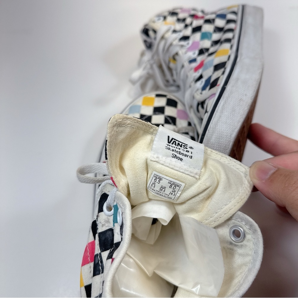 Vans 8 Unisex SK8 Hi Decon High Top Sneakers in Party Checkerboard CN - Picture 12 of 12
